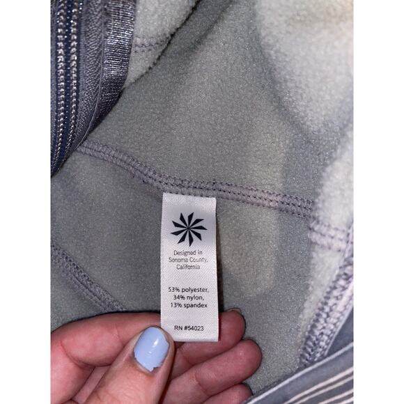 Athleta Plush Tech Gray Running Pullover Hooded Size Small Long Sleeve NEW - Picture 10 of 11